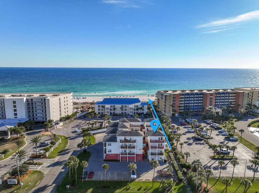 Gulf and Sound Views.  3 Balconies.  From your living room you have a peek a boo view of the gulf -overlooks your pool. Your beach access is just steps away.   Watch the 4th of July and Billy bowlegs fireworks from your Master 4th floor balcony that has views of the sound.  Your top floor is your master suite and an en-suite. Double sinks with a beautiful walk-in shower. You will love your private balcony.  On your main floor you have an open living, dining and kitchen with a balcony.  Watch the kids swim while you are preparing a snack.  The pool has separate bathrooms.  There are a grill and a beach shower by the pool.  The main floor has a beautiful bedroom with a separate balcony and attached bathroom.  That bathroom has a door to the hall.  In the hall is your bunk beds-perfect for for the kids.  There is also a washer and dryer closet in the hall.  No reason to take sandy clothes back home.  This unit comes fully furnished and rental ready.