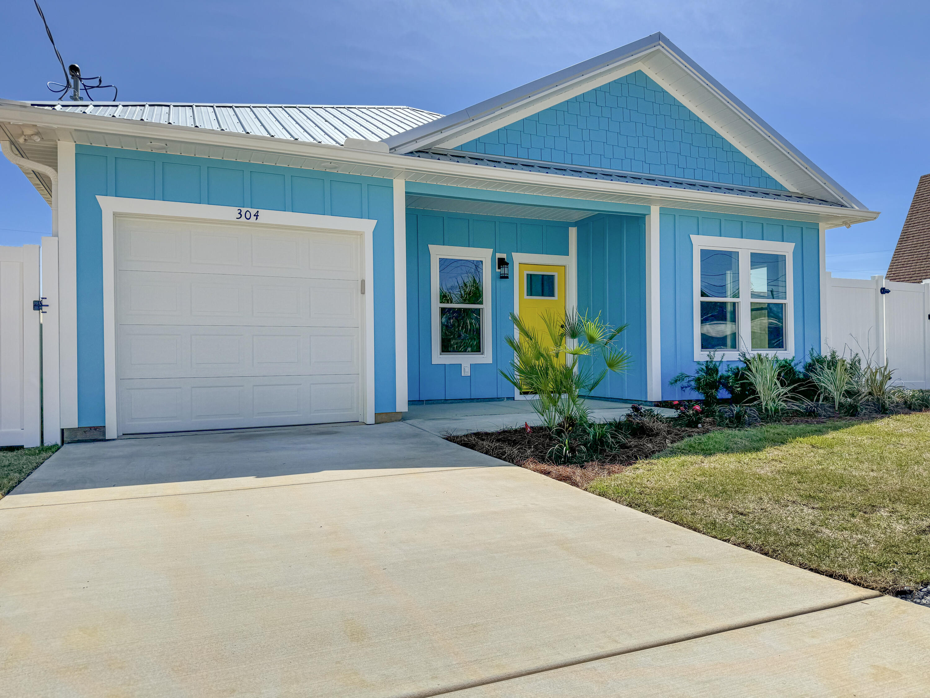 The builder is offering $10K in Buyer Concessions!! Beautiful new construction of a 2BR/2Bath, with Bunk Room in the desired Laguna Beach on the West End. This home is conveniently located just a short golf cart ride to the soft white sand of the Gulf of Mexico. The home features LVP and ceramic tile flooring, granite countertops, shaker cabinets with soft close drawers and doors, dual vanities in the master bath, tray ceilings in the living room, an outdoor shower with hot and cold water, metal roof, privacy fenced-in patio/paver area. High impact windows. Beautifully landscaped with your own irrigation system and plenty of available parking in the driveway and parking pad in the front of the house. No HOA. Short term rentals or OK. Golf Cart Friendly neighborhood.