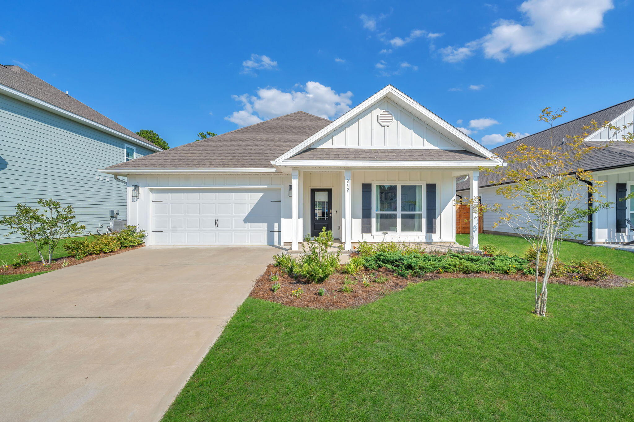 Newly Re-listed & Reduced!! Don't miss out on the opportunity for this beautiful home in the highly sought after area, Santa Rosa Beach!  Close to schools (walking distance to ECMS), restaurants & 30A beaches! Features include elegant 9' ceilings, with unique tray accents in the living room and master bedroom. Beautiful EVP flooring has been installed throughout the entirety of the home and the kitchen offers stainless steel appliances.  There's fresh, white cabinetry in the kitchen and bathrooms. Mounted surface LED lighting throughout; spacious back yard with 6ft wood privacy fence in place and screened in patio!  Family & Pet friendly community!