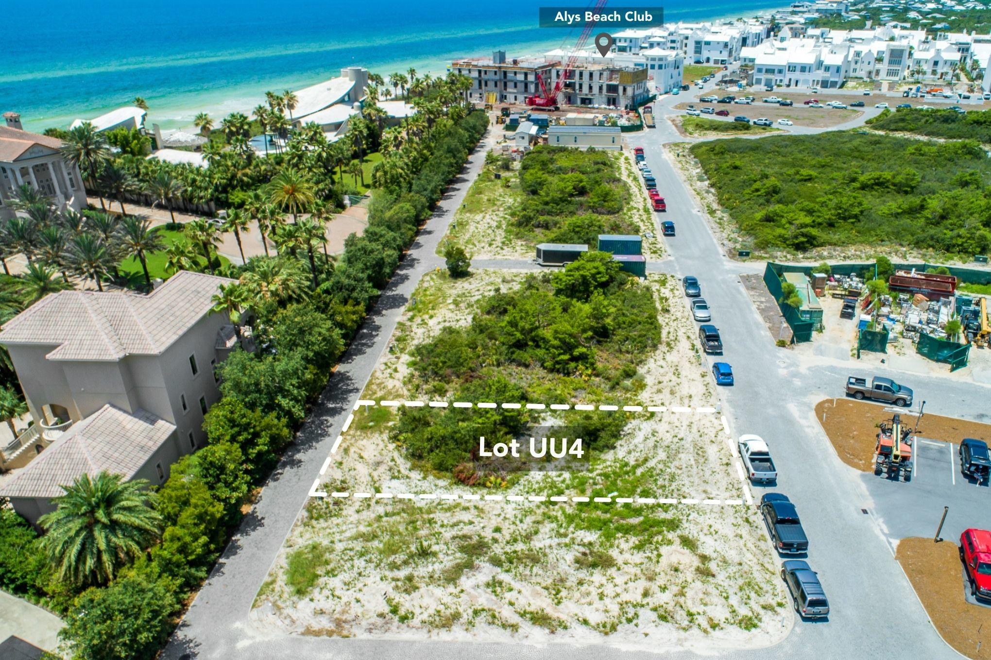 Located within the newly released UU Block, this prime Alys Beach homesite is perfectly poised minutes from the white sugar sand and iconic town centers of Alys and Rosemary Beach. The 40' by 100' footprint and accompanying building plans coupled with the ideal positioning showcasing the turquoise hued waters and views out to the Gulf create a compelling development opportunity.  Alys Beach amenities include a fitness center, multiple community pools, and access to the renowned Alys Beach Club offering the epitome of coastal relaxation. Inquire today and learn why Alys Beach remains one of the most sought after communities along 30A.