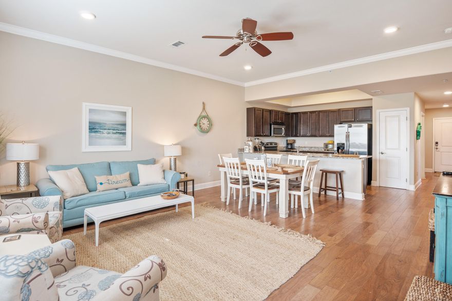 This beautiful 3 bedroom 2 bathroom condo is being sold fully furnished and rental ready with proven income history. The Alerio condominium was completed in 2015, making it one of the newest condominium projects in Miramar Beach. Once inside, raised ceilings compliment the well maintained unit which boasts granite counter tops, stainless appliances and hardwood flooring throughout. From this unit, you are just a short walk to the beach access directly across the street. Alerio is a gated community within walking distance to several restaurants and offers a pool, hot tub, splash pad & BBQ area.
