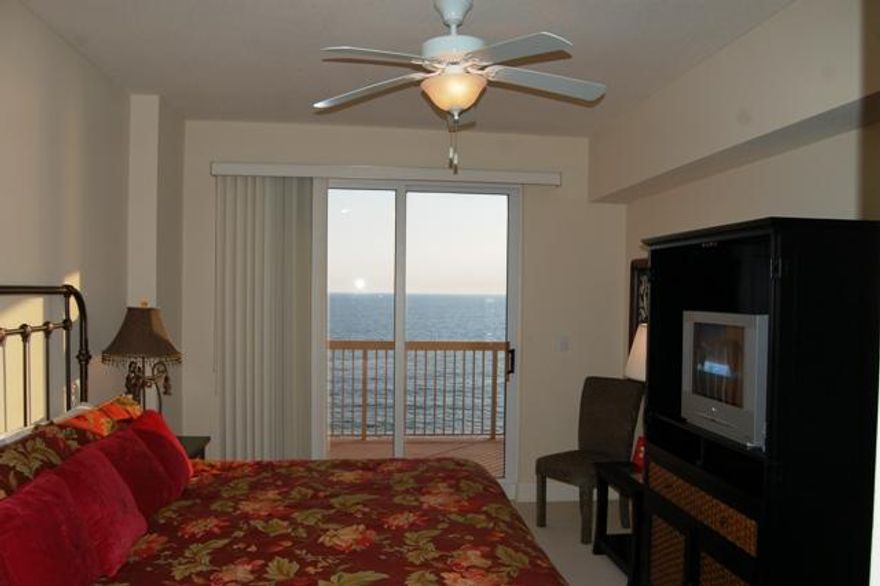 If your Beachfront 1BR Condo Wish List includes: (1) Master Bedroom on the Gulf. (2) Separate Bunk Room. (3). Two Full Baths (4) Parking Underground. (5) Great Rentals... Then this condo is for you! This is one of the most sought after 1 bedroom floor plans on Panama City Beach and is ideally located on the 9th floor, just 4 floors above the pool. The king master bedroom is on the Gulf with direct balcony access. It also has a separate and large bunk room just off the entry hallway. It has 2 full baths and a sleeper sofa, which is ideal for a family of 4-6. The gourmet kitchen features granite counters and The Gulf front master suite also has a large en suite with double vanity and large garden tub. This condo is being offered fully furnished, and has a seasoned rental history.