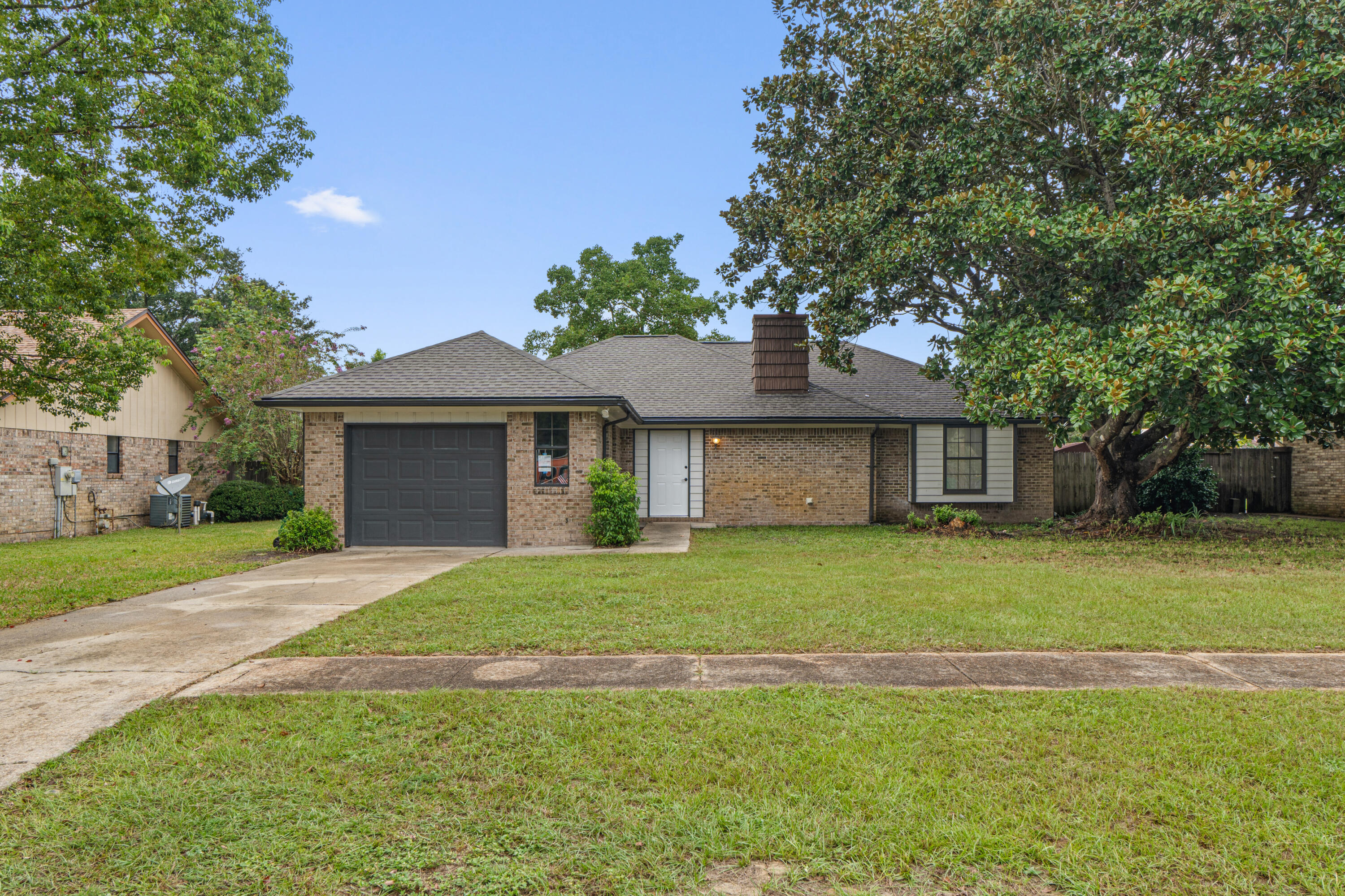 This recently renovated home is move-in ready and full of fresh updates! Inside, you'll find brand-new finishes and fresh paint throughout, creating a bright and inviting atmosphere the moment you step in. The renovations add a modern touch while still maintaining comfort and functionality, making it perfect for everyday living or entertaining guests. Situated in the desirable Chateau Pres de la Mer neighborhood, the property is JUST MINUTES from Hurlburt Field Air Force Base, making it an ideal choice for military personnel or anyone looking for quick access to the base. With its prime location, stylish upgrades, and refreshed interior, this home offers both convenience and charm.