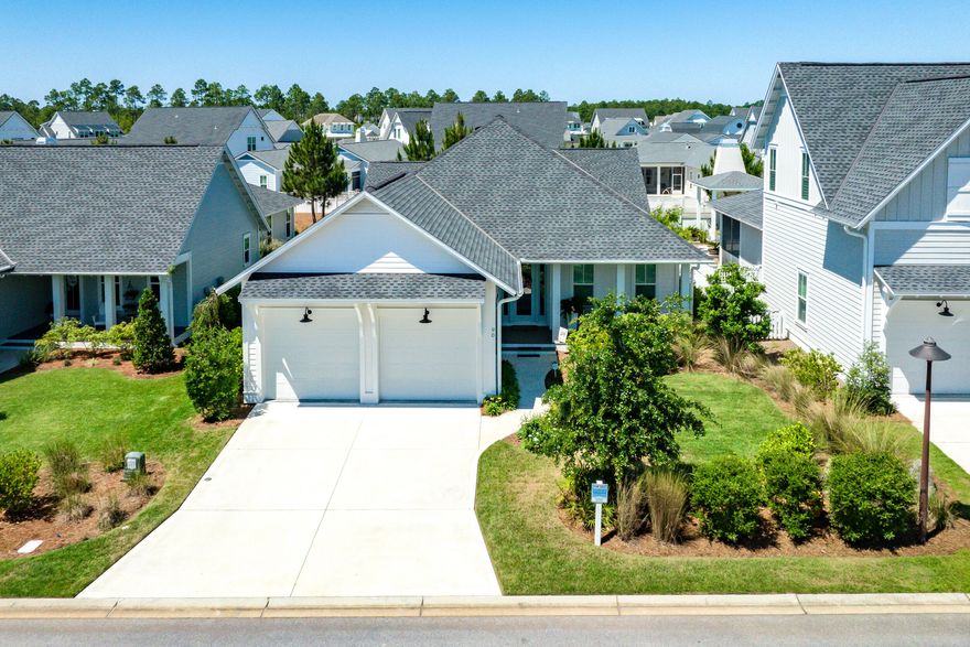 This could be the one!  90 Basal Street features the highly coveted Ficus floor plan built by Huff Homes!  Very lightly used as a 2nd home by one owner, and in immaculate condition.  The home is filled with thoughtful builder upgrades and radiates coastal luxury.  Over $71,000 in builder upgrades including luxury vinyl plank flooring throughout the main living areas, stacked glass kitchen cabinets, upgraded lighting and so much more.From the moment you arrive, you're welcomed by polished landscaping -- a signature of Watersound Origins -- and a charming covered front porch. Step inside the main foyer, where you'll find a bedroom on either side and the spacious 2-car garage to your left. The large two car garage offers plenty of room for beach toys and ample storage options.  There is an extra large attic space above the garage with pull down stair access.

The first bedroom on the left is an ensuite, featuring its own private bathroom and a generous walk-in closet. On the right side of the foyer, the second bedroom shares a Jack-and-Jill bathroom with the third bedroom. This shared bath includes dual sinks and a beautiful, floor-to-ceiling tiled shower.

Back in the foyer, you'll find a large laundry room with built-in shelving above and to the side, making organization a breeze.  Next door is an oversized pantry, perfect for all your kitchen essentials. And directly across from the laundry room and pantry is a convenient half bath.

As you move into the heart of the home, the open-concept kitchen, dining, and living areas flow together effortlessly. The kitchen is a dream.  Complete with a 6 burner Thermador gas stove, quartz countertops, upgraded cabinetry, and an upgraded food pantry.  The dining area and spacious living room offer plenty of space for entertaining or relaxing, with upgraded windows that include built-in blinds for added privacy.

Step onto the screened-in back porch, where there's plenty of room for both dining and lounging. Just outside the screened area, you'll find a built-in gas stub ready for your outdoor grill. Thoughtful landscaping adds extra privacy between you and your back neighbors.

The primary suite is impressively roomy, offering a true retreat. The en suite bathroom includes a double vanity, a soaking tub with privacy frosted windows, a floor-to-ceiling walk-in shower, a water closet, and a large walk-in closet.

So many thoughtful features can be found throughout the home including adjustable lighting under kitchen cabinetry, extra food pantry in the kitchen, outlet in pantry for optional wine cooler addition, under sink outlets in bathrooms, Reme Halo air filtration on HVAC, exterior gutters, gas laterns on front porch, and irrigation with drip lines for flowers and vegetation in front and back.

Watersound Origins offers an abundance of amenities.  Residents have access to a large fitness center, a seasonally heated resort pool, dock at Lake Powell, 9 hole golf course, tennis and pickleball courts, and miles of walking trails. And of course being a part of Watersound Origins allows you the potential to be a member of the St. Joe Watersound Club with access to the Beach Club, Golf, and private events. 

Just outside of the Watersound Origins entrance you have Watersound Town Center with Publix grocery store, restaurants, shops, and more. All of this is just a golf cart or bike ride away.  Just up the road you'll find 30Avenue with even more eateries, boutiques, and so much more. 
