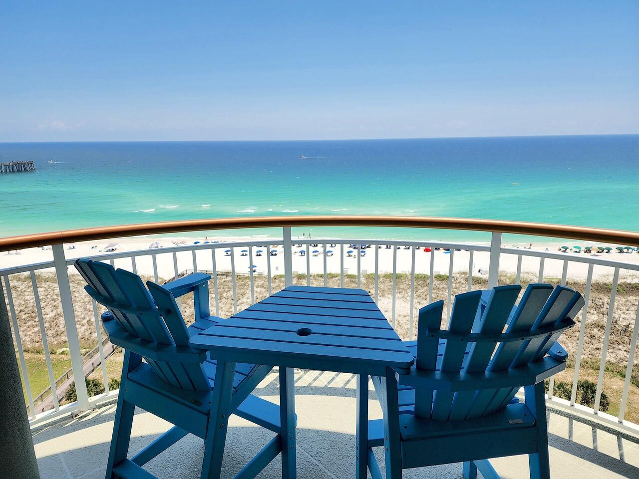 This Beautiful 3 bedroom ,3 bath, 10th floor unit is a popular vacation rental directly on the Gulf of Mexico on Navarre Beach. Expansive views of the Gulf as well as the Santa Rosa Sound for your enjoyment. Amenities include the largest pool on Navarre Beach, 2 tennis and pickle ball courts, covered parking and a community/ fitness room. Wake up to the breathtaking views and the sound of the waves lapping at the shore.**NEW WASHER AND DRYER FEB '24**NEW A/C FEB. '24Large covered balcony (25.4 X13.8)Gross Rental income for 2023 was over $80,000 and not rented for January and February and owners took 2 weeks in the summer.All information deemed to be correct , buyer to verify