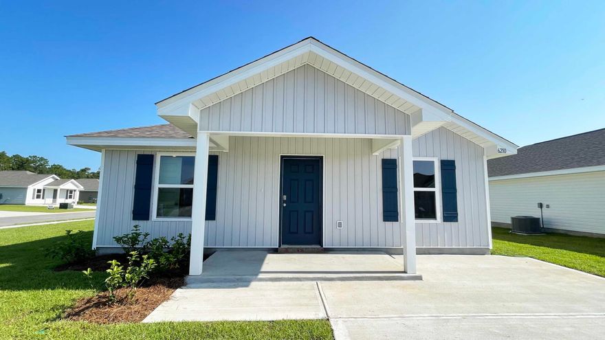 The Rivers Cove community offers residents: Gorgeous Community Pool, Community Room and Play ground.  The new 'CALLAWAY' floorplan is a charming cottage style home with no wasted space, a desirable open design for relaxed living. Easy care beautiful wood look flooring, delightful kitchen with stainless appliances, quiet dishwasher, smooth top range, built in microwave and pantry. Also included is Fabric hurricane door/window protection and a Smart Home 'Connect' system with several convenient Smart Home Devices and more.  MUST SEE.