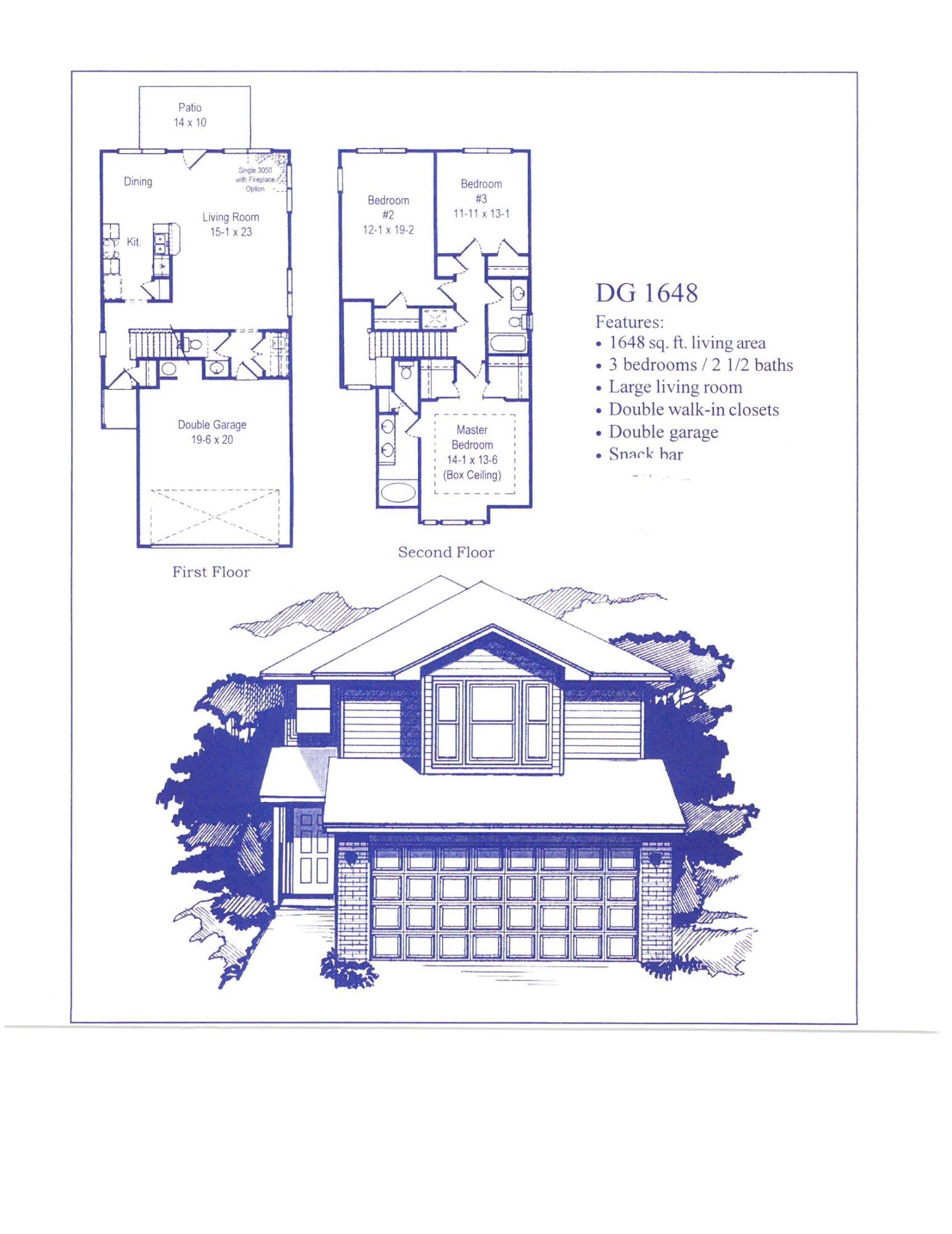 Beautiful 2 story all brick home offering 1648 sq ft of living space with 3 bedrooms and 2.5 baths. The open floor plan features upgraded LVP flooring throughout the main areas, with carpet in the bedrooms and on the stairs. The kitchen and baths are finished with granite countertops, complemented by stainless steel appliances. The spacious master suite includes a 5' shower. Enjoy outdoor living on the 10' x 14' patio and a fully irrigated yard. Community amenities include a pool. This home is covered by a 10-year Bonded Builder's Warranty for peace of mind.