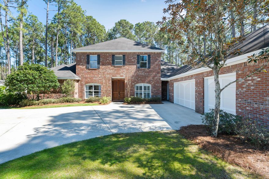 This brick home is conveniently located to schools, shopping, restaurants & the Beaches of South Walton while being perfectly tucked away on this secluded wooded lakefront lot. Three Private Bedrooms along with a first floor study will allow room for everyone. Recently installed new carpet, interior paint, exterior pressure washing, dock renovation and refreshed the mature landscaping.  Entertaining kitchen with formal dining room and eat in kitchen give way to the covered porch and brick paved patio overlooking the lake. Large family room along with a secondary living space upstairs for the kids! Three car garage, GE Appliances, Extra Large First Floor Master, Walk-In Pantry, Security System and Custom Cabinetry are just a few of the highlights of this home.