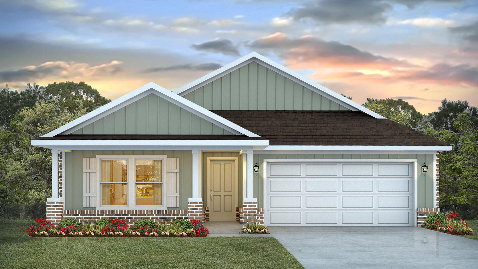 Welcome to the 76 Grass Owl Loop, a new home at Owls Head Farms in Freeport Florida. This home features a welcoming and elegant foyer that leads into a spacious open concept living area with 9' ceilings. The kitchen features quartz countertops with a tile backsplash, brand name stainless steel appliances including a stove, microwave and dishwasher, as well as an oversized island, is open to the large great room and dining area. The dining area and great room are flooded with natural light, offering a warm and inviting atmosphere making this space the heart of the home.