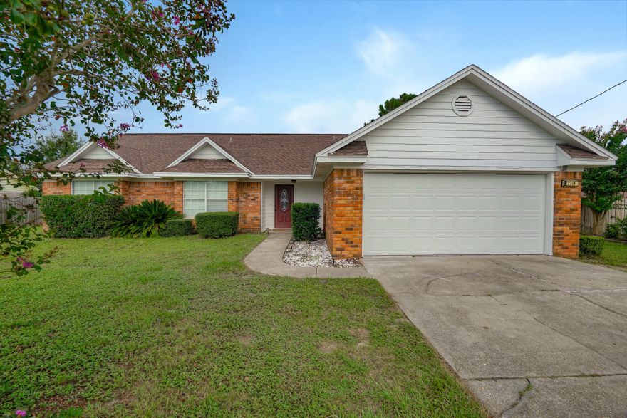 Beautiful home sitting only 10 minutes from Hurlburt field and 15 from Navarre Beach! This full brick home has 3 bedrooms with an office that could be used as a fourth. It has 2 full baths the master bath boasts two separate vanities as well as two amazing walk in closets while still maintaining a very large master bedroom. The home is equipped with a large living room that has been tiled along with the freshly new upgraded kitchen and the two guest bedrooms which have had new window replacements. The water heater is only four years old and the Trane HVAC system is brand new being replaced in 2019! The roof has been fully redone as of December and a brand new sliding door has been added to the Florida room! You won't want to miss out on this amazing home that is as great as this one is!