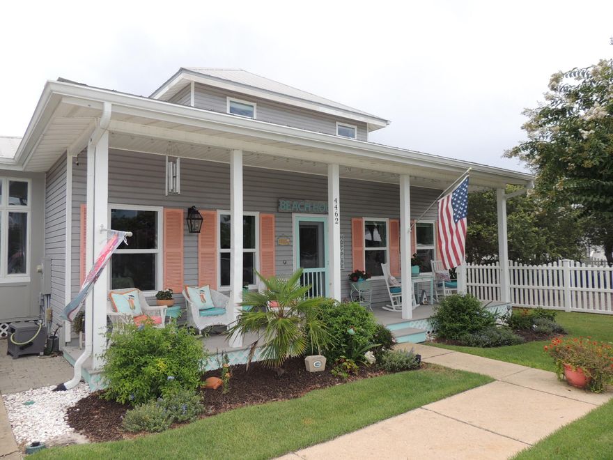 Relax on the porch of this 3/3 charming Crystal Beach Cottage, with short walk to beach, shops, and restaurants! This white picket fence community has low HOA fees, a heated community pool, sidewalks, street lamps and is very family oriented. Never a rental...so well-maintained with recently remodeled upscale master bathroom, and new impact resistant vinyl lowE windows. New wood floors, water heater, kitchen tile backsplash, and remodeled backyard with pavers for patio parties! A free standing shed is great for bikes and beach stuff. A cooks delight with gas cooktop, huge center island, and plenty of cabinets. Two bdrms 2 baths down, and private Master bdrm up. 2 living areas make a relax-style home with a great layout! Would make a perfect full time family home OR rental! SEE MORE...!