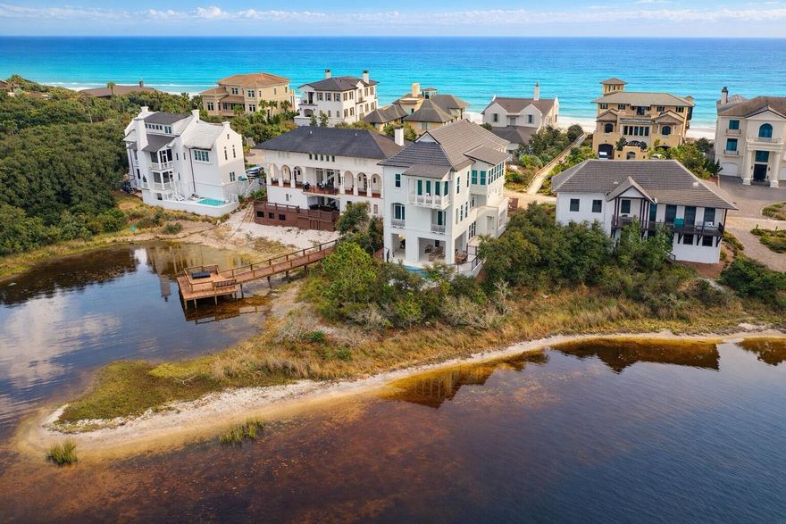 Welcome to an exceptional coastal retreat in the gated, non-rental community of Stallworth Preserve -- 68 Stallworth Blvd. This masterfully designed 3-story home, built in 2021, embodies refined beach living with sweeping views of the white sand beach and emerald green waters of the Gulf. As if Gulf views weren't enough, this gem is located on a coastal dune lake as well. Step inside to discover ~3,908 sq ft of living space highlighted by 5 spacious bedrooms and 7 baths (five full, two half). On the ground level you'll find a welcoming entry, laundry area, a two-car attached garage, and an amazing outdoor living area complete with a summer kitchen and a private pool -- all overlooking the serene coastal dune lake. Upstairs, four bedrooms each come with their own ensuite bath, offering