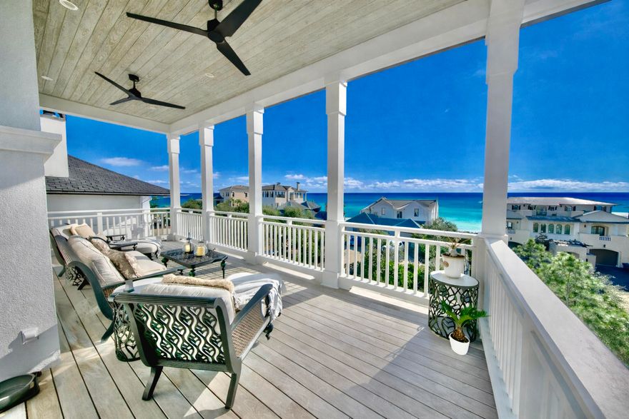 Welcome to an exceptional coastal retreat in the gated, non-rental community of Stallworth Preserve -- 68 Stallworth Blvd. This masterfully designed 3-story home, built in 2021, embodies refined beach living with sweeping views of the white sand beach and emerald green waters of the Gulf. As if Gulf views weren't enough, this gem is located on a coastal dune lake as well. Step inside to discover ~3,908 sq ft of living space highlighted by 5 spacious bedrooms and 7 baths (five full, two half). On the ground level you'll find a welcoming entry, laundry area, a two-car attached garage, and an amazing outdoor living area complete with a summer kitchen and a private pool -- all overlooking the serene coastal dune lake. Upstairs, four bedrooms each come with their own ensuite bath, offering privacy and comfort for residents or guests. The top floor is dedicated to living at its finest: a luminous living room, dining area, and gourmet kitchen all arranged to maximize the stunning Gulf and lake views. Also on this level is an expansive master suite, making this the ultimate retreat space. This home combines beach house charm with modern amenities: double-pane windows, storm-ready doors, ceiling fans, a tankless water heater, and efficient electric systems. Outside, the property sits on an ~8,712 sq ft lot in a private, secluded enclave with direct beach access located just across the driveway. A rare find in this prized 30A neighborhood. Whether you're seeking a luxury retreat, a coastal vacation base, or a high-end investment property, 68 Stallworth Blvd presents a rare opportunity combining privacy, panoramic water views, and turnkey elegance, in a location that offers both serenity and access to the Gulf.