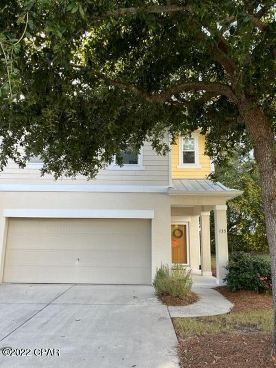 Desireable townhome located in the quite neighborhood of Whipser Dunes on the West End of PC Beach. Great floorplan with a sideyard as well as a screen porch patio with privacy fence behind the home. This 3/2.5 with 2 car garage is also an end unit. Spacious family room and dining room, breakfast bar and half bath on the first floor. On the 2nd level you will find a spacious loft great for small den, man-pad, media room or office. The master suite features a large walk in closet, private ensuite with double vanities, separate shower and soaking tub. This maintenance free community includes lighted sidewalks, community pool, cabana and beautiful landscaping.