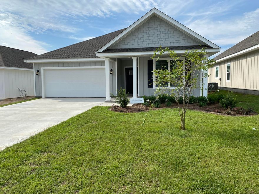 Very well maintained 4 bedroom 2 bath.  Open floor plan with 9 ft. ceilings.  This home comes with trey ceilings and ceiling fans in the main room and the owners suite.  Kitchen comes complete with stainless appliances, quartz counter tops, upgraded cabinets, and an island with a breakfast bar.  LVP through out the main living area.  Main bath comes with separate garden tub and shower area, water closet, double vanity, and a large walk in closet that takes you to the utility room.  This home is only two years old and very well maintained.