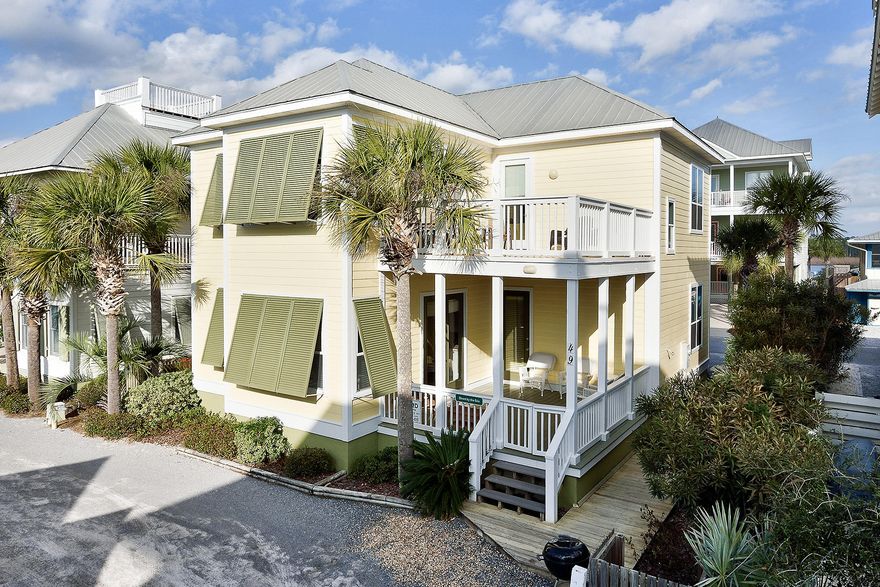 Spectacular views of the Gulf of Mexico and Western Lake from both floors define the beauty of this home. Grayton Cottages is on a private street in sought-after Grayton Beach that enjoys direct access to the beach (no roads to cross) and a community pool. There is also access to Western Lake for fishing, kayaks and stand-up paddleboard only 100 feet away!An open floor plan with generous living space, 10 foot ceilings and a bedroom on the first floor make this perfect for the multi-generational family. Three additional bedrooms each have a king sized bed and en-suite bathroom! There are porches on both floors from which you see the gulf, Western Lake and those fabulous Grayton Beach sunsets.This home is in excellent condition and ready for the spring and summer season.
