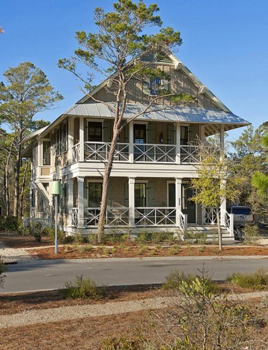 4 bedroom, 4.5 bath home, designed after the house from the Diane Keaton movie Something's Gotta Give. Black wood floors throughout home. Complete gourmet kitchen with Sub Zero refrigerator, six burner Thermador gas stove. Cement and honed marble counter tops. Huge kitchen/working island with sink and seating for five. Gas lights on all outdoor porches. Three sets of French doors, open to screened porch off living room and kitchen. Each bedroom has its own separate vanity bathroom. Master bedroom has vaulted ceiling, full limestone bath with glass enclosed shower and French doors opening onto a large screened sleeping porch.