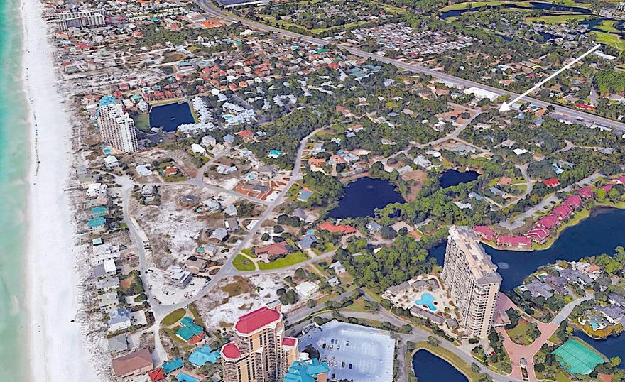 Gulf Pines subdivision in Miramar Beach is located just to the west of Sandestin Resort. This neighborhood is on the south side of HWY 98E and extended all the way to the beach. Gulf Pines has homes that are lake front as well as beachfront homes. Gulf Pines is a quiet subdivision with private gated beach access. The gated beach access keeps the beaches uncrowded and at the entrance there are picnic tables and a shower. There is also picnic table around the large lake in the subdivision. Gulf Pines has been a hidden treasure in Miramar Beach and is a must see for those looking for a private beach subdivision.