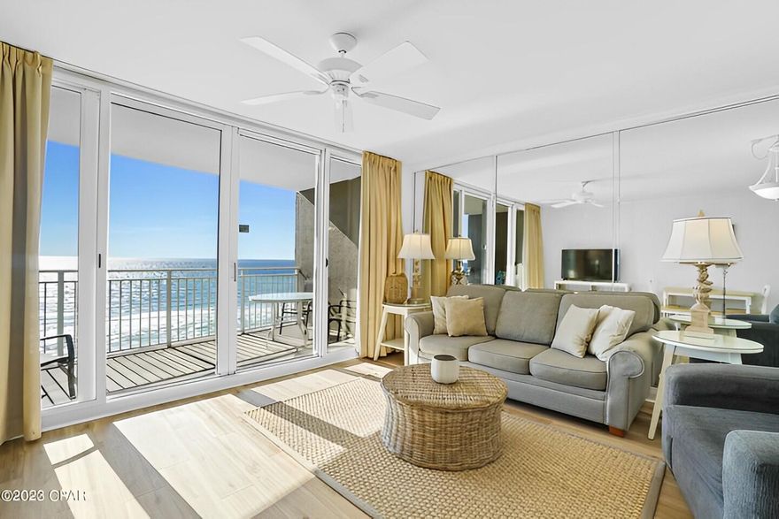 Welcome to Paradise! Direct Gulf Living at its finest! Exceptional opportunity to own a premier, luxury condo at Emerald Beach Resort. This beautifully furnished 792sq.ft, 1-bedroom/1-bath and extra hallway bunk area packs a lot into an ultra-efficient floorplan. Sweeping Gulf views from the Living Room, Kitchen, and generous Balcony. The 6th floor location is the perfect elevation - not too high and not too low!Enjoy Premium interior finishes including a completely remodeled bathroom, brand new LVP flooring throughout (inc bedroom), crown molding, granite counter tops and stainless appliances! Laundry area with full sized washer/dryer. 12' foot wide, ceiling to floor, sliding balcony doors brings those beautiful Gulf views into this condo. Meticulously maintained: HVAC replaced in 2018.