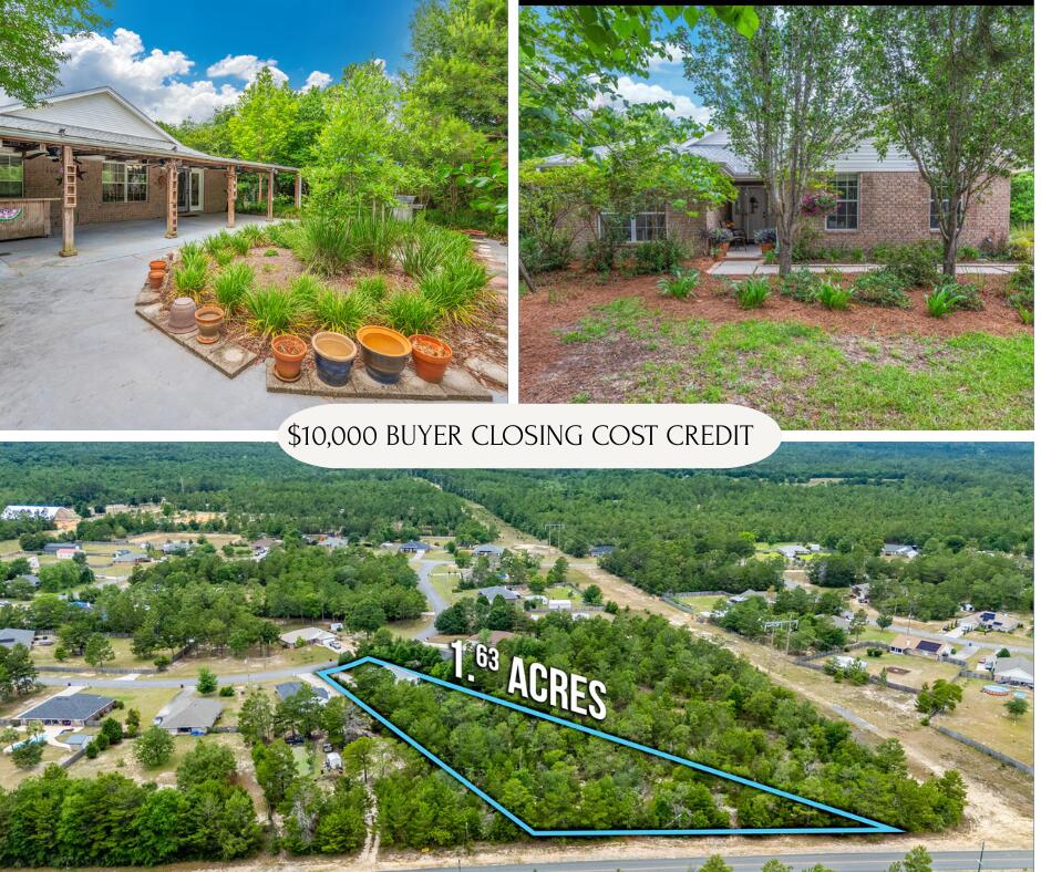 Incredible value on 1.63 lush, landscaped acres with 2 access points & serene walking path! This 4BR/2BA home + flex space features over $45K in recent seller updates, including a new roof, fresh paint, LVP flooring throughout (no carpet!) and an antibacterial HVAC system. Enjoy peaceful garden surroundings, mature trees, and LOW county taxes for added affordability. Wonderful kitchen space serves as the center of the home and has all updated SS appliances, great cabinetry and an eat-in dining space. Massive back porch is covered and shaded to enjoy your beautiful backyard. Additionally, a spacious utility room and two storage sheds provide extra functionality and storage. Just minutes to I-10 & Hwy 285 makes an easy commute to Eglin AFB/7SFG and only 45 mins to our gorgeous white beaches