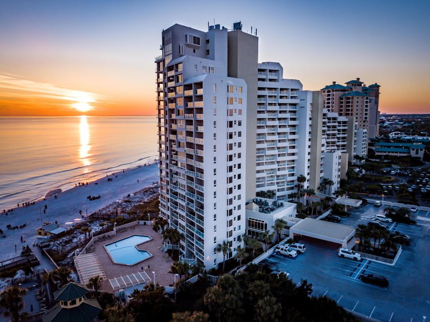 Soak in breathtaking views of the Gulf of Mexico from anywhere in the entire condo, including the large private balcony and the panoramic wall of windows in the bedroom of this 9th floor gulf facing resort home. Updated with luxury wood-look flooring and ceramic tile throughout for easy maintenance, granite counter tops in kitchen and bath, and coastal style furnishings. Owners enjoy amenities including the Beachside Two pool, grilling area, sun deck, and private beach access. Is the golf cart living experience a must for you? Sandestin is building a new golf cart depot with assigned spaces and charging stations - easily accessible from this Beachside condo. Purchasing now will give you the opportunity to reserve your spot.
