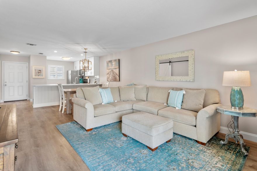 This recently renovated and meticulously maintained townhome is only about 650 ft from the beach, has a $42K rental projection, and is ready for the 2025 rental season! One of the rare units in Summerhouse with a washer/dryer. Recent upgrades include: Roof 2019, Water heater 2019, Renovated kitchen with quartz counters and SS appliances, All three bathrooms renovated with tile, new vanities, and quartz counters, Shiplap detail at breakfast bar, Coastal trim in powder room, Luxury plank flooring, Barn door on laundry room, Plantation shutters, New lighting, New sliding glass doors. Private balcony off master. Tropical landscaping around pool/courtyard. Public beach access at Pompano Joe's beachside restaurant. Walk or ride bikes to shopping and restaurants along Scenic 98. With a low HOA ($295/month) and low cost of ownership (~ $1230/month including HOA), this is an investment that makes sense! Call today to set up your private viewing!