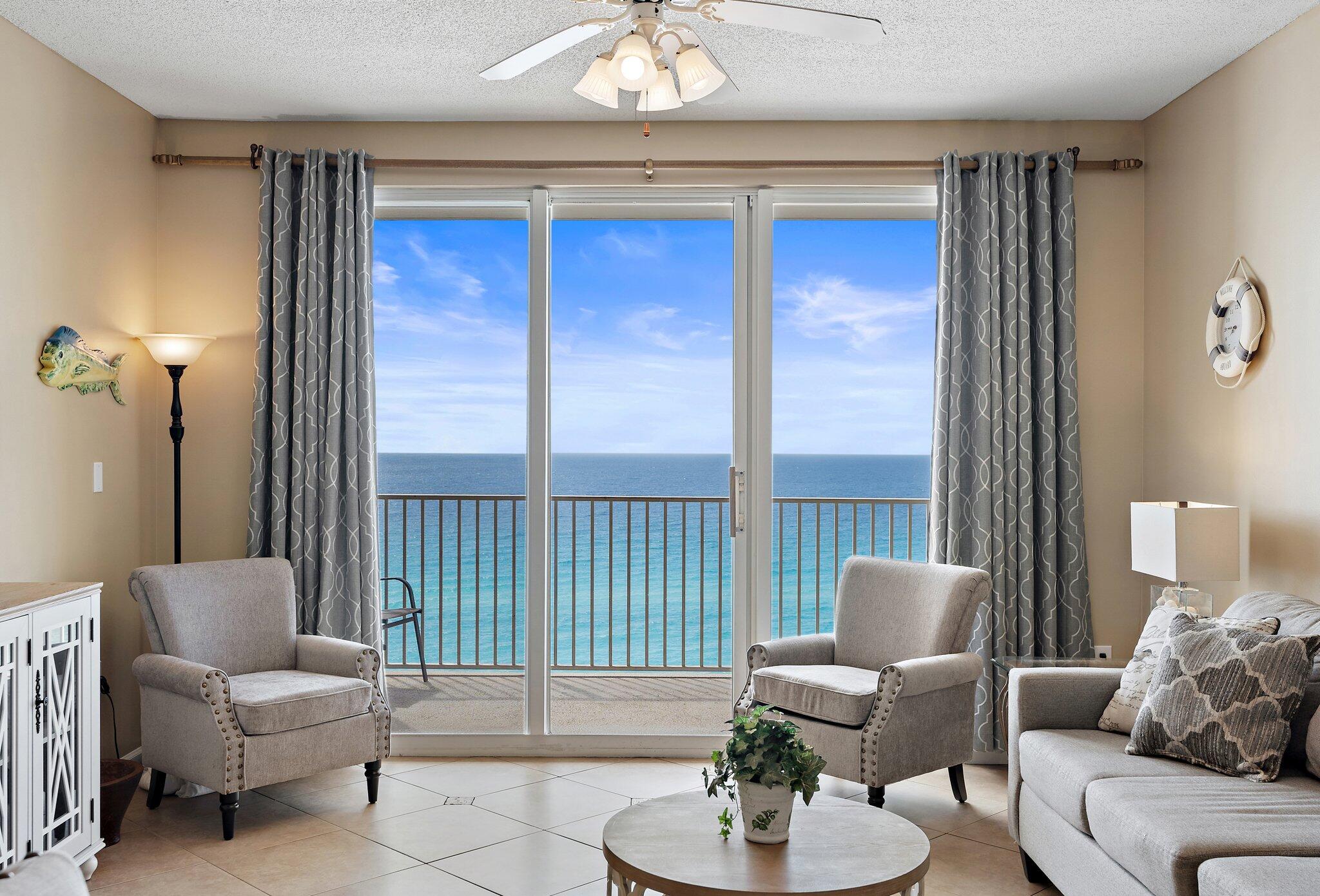 Welcome To Majestic Sun Unit A903! This Stunning 2BR | 2BA Condo Is Fully Turn-Key & Rental-Ready. Features Include New Living/Dining Furniture, Laminate & Tile Flooring Throughout, Granite Countertops, Stainless Steel Appliances, Breakfast Bar & Private 9th Floor Balcony With Breathtaking Gulf Views. You Do Not Want To Miss This Incredible Opportunity! The Majestic Sun Community Boasts Top-Tier Amenities Including A Heated Indoor/Outdoor Pool, Hot Tub & Fitness Center. Located Within The Gated Seascape Resort, You'll Have Direct Beach Access, Along With Nearby Dining, Shopping, Entertainment & Golf. Enjoy An 18-Hole Championship Golf Course, Tennis Courts, Scenic Walking Trails, On-Site Restaurants & 2,000 Feet Of Pristine Gulf-Front Shoreline. Whether You're Looking For Adventure Or. Tranquility, This Location Offers The Best Of Both Worlds!