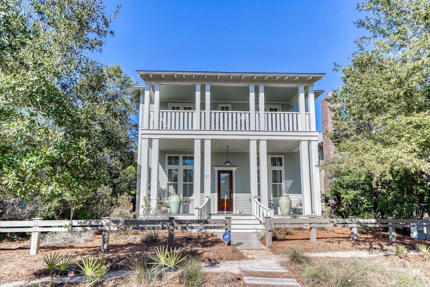 Located in the sought-after community of WaterColor, this beautifully crafted home offers an expansive layout large enough for two families with two gorgeous master suites, a bunk room and 2 guest bedrooms. With its spacious floor plan and various outdoor living spaces, this home offers the perfect layout for entertaining. The first floor boasts beautiful hardwood flooring throughout, tall windows for ample natural light and French doors leading to a large screened porch. Within the screened porch is an outdoor kitchen and a spacious entertaining space. Also, inside the screened area is a second story balcony. Moving back inside you'll find a stunning kitchen equipped with Thermador and Viking Professional Grade Appliances, an oversized island which seats 5+ people, and a beverage center offering a wine cooler and an espresso/coffee machine. Tucked away in the back of the home is the first master suite which features a large walk-in shower and a deep soaking tub. On the second level is the second master suite, two balconies, a bunk room and two additional bedrooms. Behind the home is space to park two cars under a car port and a storage space. 
Enjoy all of WaterColor's various amenities including the new Beach Club, Camp WaterColor, various community pools, the tennis center, fitness center, bike trails, manicured parks and more.

