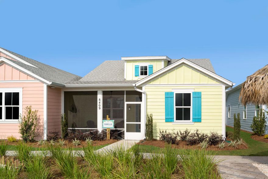 Camelia. 2 Bedroom 2 Bath preconstruction home in the new 55+ Latitude Margaritaville Watersound Community.