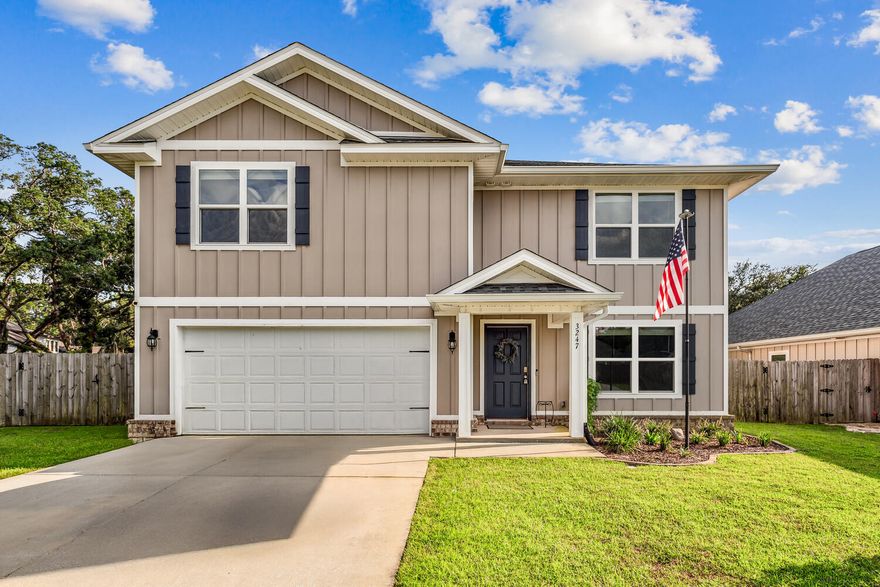 Freshly Painted & Move-In Ready!Welcome to the Heritage Oaks subdivision in Navarre! This spacious 5-bedroom, 3-bathroom home offers an open floor plan ideal for both family living and entertaining. The chef's kitchen is beautifully designed with sleek granite countertops, high-end stainless steel appliances, and a generously sized pantry. The master suite, located on the second floor, boasts an en suite bathroom with a dual vanity, granite counters, and a large, beautifully tiled shower. The second floor also includes 3 additional bedrooms, while a guest bedroom is conveniently located on the main level. Enjoy the private, fenced backyard--perfect for outdoor fun or relaxing. Just minutes from restaurants, shopping, and the stunning Navarre Beach, this home provides both convenience and comfort. **2.5% VA Assumable Loan** Don't miss outschedule your showing today!