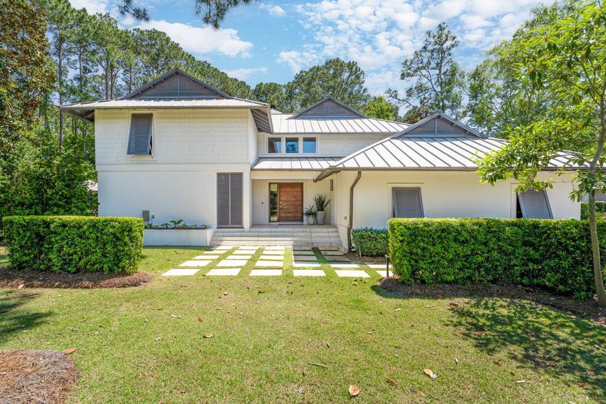 Tucked in the Pines at the Exclusive Gated Enclave of Burnt Pine at Sandestin Golf & Beach Resort is where you find this PRIVATE 3BR/3.5BA home with Bunk Room Refreshingly Unique in Design, Simplicity of the exterior reveals a touch of Modern Esthetic. As you approach the Entry and the Fabulous Oversized, Custom Hickory Front Door with it's polished nickel hardware, it is apparent you have arrived somewhere stylish.As you enter the Open Living Area...only a soothing, sophisticated backdrop of floor to ceiling windows,neutral color, luxurious white Peacock Paver floors and clean, uncluttered lines.. The Main Living Area leads you up the stunning white stone oversized staircase. Home has a Private Master Suite, Spectacular Pool, Outdoor Living Area & Full House Generator. SOLD FURNISHED