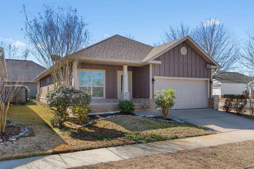 *3 bedroom plus a flex room!* Welcome to LaGrange Landing, a perfectly located community known for its tree-lined streets, neighborhood pool, and scenic pathway leading to LaGrange Creek, which connects all the way to the Choctawhatchee Bay - ideal for canoeing, kayaking, or paddleboarding. Situated on a desirable corner lot at the entrance of a quiet cul-de-sac, this home offers both convenience and charm, just around the corner from Publix, local shopping, and only 20 minutes to the sugar-white sands of 30A's beautiful beaches.This thoughtfully designed 3-bedroom, 2-bath home also features a versatile flex room, perfect for a home office, playroom, or additional living space. As you arrive, you'll appreciate the inviting covered front porch, setting the tone for the welcoming interior. Inside, the open layout flows seamlessly from the entry hallway into a well-appointed kitchen with an eat-in dining area and a spacious living room highlighted by a vaulted ceiling that enhances the airy feel of the home.

The private primary suite features an elegant tray ceiling and an en-suite bath complete with double vanities, a soaking tub, separate shower, and a large walk-in closet. On the opposite side of the home, two generously sized guest bedrooms offer ample closet space and share a full hallway bath. A convenient interior laundry room (complete with washer and dryer that convey).

Step outside to the covered back patio, the perfect spot to relax and unwind. With its prime location, functional layout, and inviting features, this LaGrange Landing home truly offers the ideal blend of comfort and convenience. Welcome home!