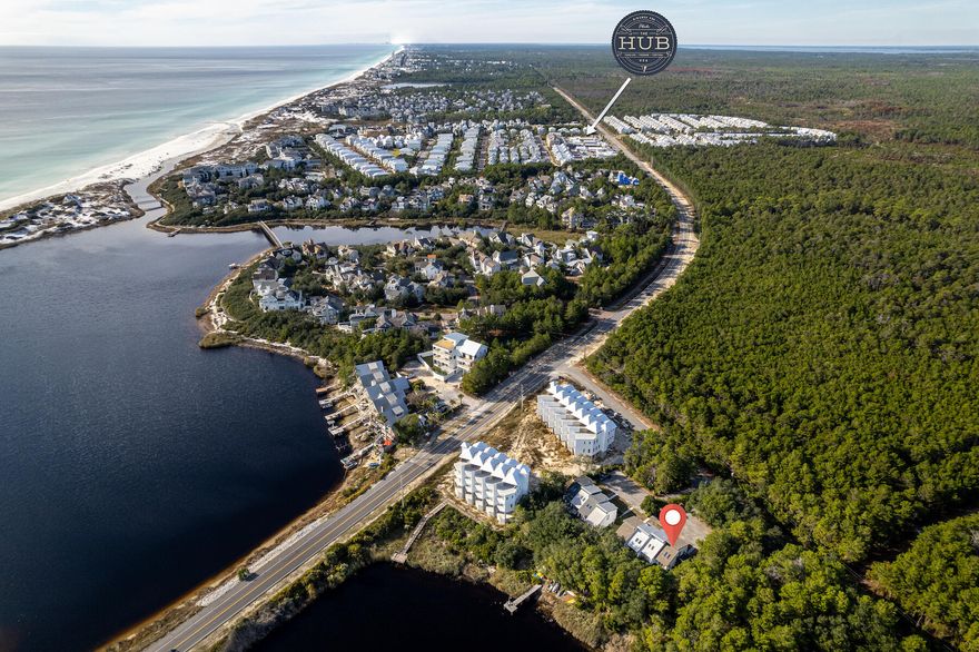 Welcome to this stunning 1-bedroom, 1.5-bathroom property nestled along the serene shores of Camp Creek Lake, strategically positioned between the picturesque Alys Beach and Watersound Beach. This remodeled gem offers a perfect blend of modern comfort and coastal charm. Upon entering, you'll be greeted by an open and inviting living, dining, and kitchen space downstairs, seamlessly designed for a harmonious flow. The kitchen boasts contemporary features, making it a culinary haven. Tucked under the stairs is a cleverly designed twin bed with a trundle, providing additional sleeping space without compromising style. Ascending to the upper level, the master bedroom awaits, offering a tranquil retreat with an en suite bathroom for added privacy and convenience. The master bedroom opens up to a private patio, providing a cozy spot to enjoy the breathtaking views of the surroundings. As an end unit, this property enjoys added privacy and an abundance of natural light. Two spacious patios, including one off the master bedroom, offer outdoor spaces to savor the fresh air and unwind. The community dock provides convenient access to Camp Creek Lake, allowing residents to partake in water activities or simply bask in the scenic beauty. Sold fully furnished, this property is not just a home; it's a turnkey haven. Embrace the coastal lifestyle in this thoughtfully appointed residence on the shores of Camp Creek Lake.