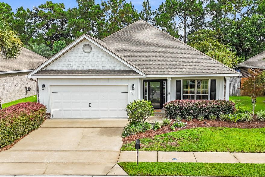 Welcome to this beautifully maintained DR Horton-built home in the sought-after Whispering Lake subdivision, just one mile from Publix and a quick drive to the sugar-white sands of 30A. With a blend of coastal Florida living and classic Georgia Southern charm, this 3-bedroom, 2-bathroom home offers comfort, convenience, and timeless style. The exterior has been freshly painted and most of the back fence is being replaced. Step inside to find hardwood floors throughout, 9 and 10-foot ceilings, and an open layout perfect for both relaxing and entertaining. The kitchen features stainless steel appliances, generous cabinetry, and bar seating that flows seamlessly into the living and dining areas. Most of the home has crown moulding, the spacious bedrooms offer ample closet space. The primary suite includes a large walk-in closet, an en suite bath with a dual sink vanity, and a large walk-in shower. You'll love the private laundry room (washer and dryer included!) located just inside the 2-car garage.

Out back, enjoy peaceful mornings or breezy evenings on your covered patio, overlooking a preserved wooded areano rear neighbors, just nature!

This original-owner home has been lovingly cared for and is move-in ready. Whether you're searching for your forever home or a peaceful retreat near the beach, this one checks all the boxes!