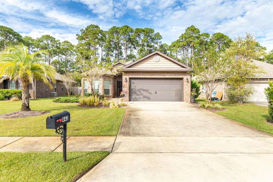 This stunning turn key home has been well maintained and is a definite MUST SEE! This spacious open floor plan featuring 4 bedrooms, 2 baths, and 2 car garage is located in the highly desirable neighborhood of Driftwood Estates. This home is situated on a large lot up against the trees creating a perfect blend of indoor and outdoor living. This highly upgraded home offers beautifully maintained engineered hardwood floors in the main areas of the home and master bedroom, gray cabinets with stunning light granite countertops that is complimented by a beautiful white subway tile backsplash, over sized breakfast bar in the kitchen, vaulted ceilings in the living room, stainless steel appliances and wood burning fireplace with granite surround. The Master Bedroom features elegant tray ceilings, a large walk in closet, tiled shower and a relaxing soaking tub.The home also features three spacious guest bedrooms and full guest bath. The guest bath features a large vanity and shower/tub combo for guest convenience. One of the additional bedrooms features a gorgeous bay window allowing for plenty of natural light which makes this room great for a home office or playroom for the kids. Off the dining room the home has two French doors leading out to the screened in patio offering a great place to entertain or relax with nature.

Driftwood Estates Community is a highly sought after neighborhood just minutes from the Beaches of South Walton and 30A. The community includes a well maintained pool, ponds, sidewalks, parks, playgrounds and well landscaped common areas. This neighborhood is minutes from Sacred Heart Hospital, upscale shopping, popular local dining, entertainment, area golf courses and Grand Boulevard. Do not miss your opportunity to own this beautiful home in a great neighborhood!