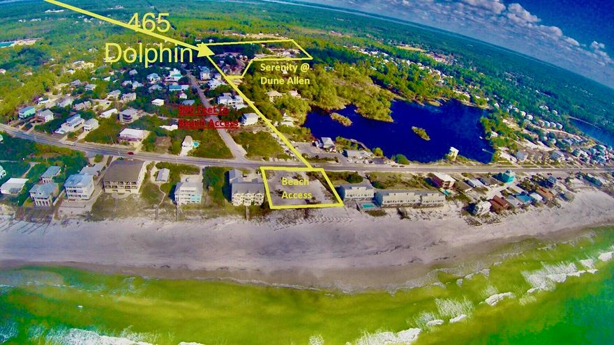 This 4 bedroom, 3.5 bathroom coastal cottage is a treasure with ($80,000+/-rental projection) and a short stroll or golf cart ride to the public beach access nearby. Built in 2018, the house is located in Serenity at Dune Allen, which is a new community near Stinky's Fish Camp on the western end of 30A. The first floor boasts a master suite, open concept living and dining room, fully equipped kitchen with an island for entertaining, and a side entrance mud room, complete with an outside shower. The master bathroom includes a walk-in rainfall shower and soaking tub. The second floor boasts a second master suite, two queen bedrooms and a large loft area with bunk beds. The third full bathroom on the second floor has a shower/tub combo and is conveniently located by both queen bedrooms. The community has a lovely pool with lounge chairs to enjoy after a day at the beach.