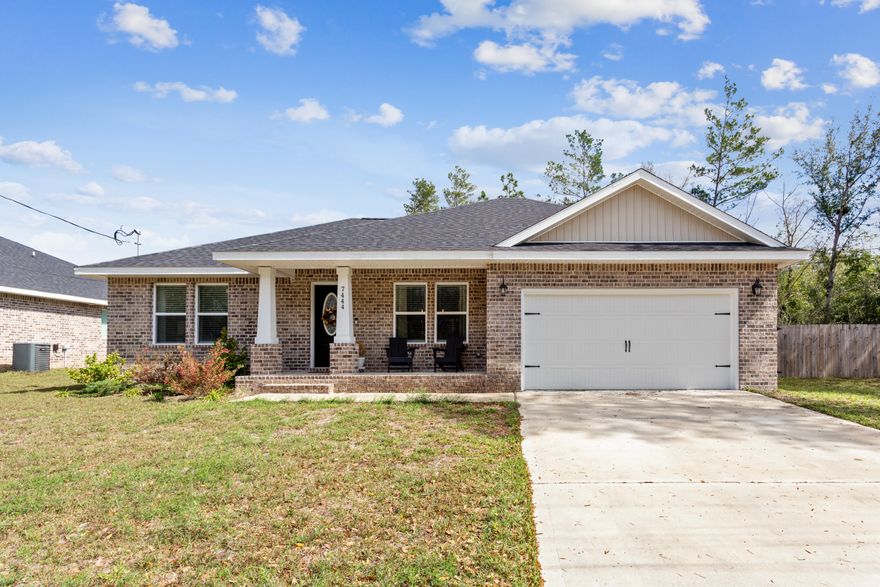 **SELLER OFFERING $10,000 IN CLOSING COST ASSISTANCE** Book your showing today! Welcome to your new abode! This impeccably maintained residence presents an impressive split floor plan with soaring vaulted ceilings, resilient grey LVP flooring that's resistant to scratches and water, and stylish brushed nickel fixtures and hardware throughout. The kitchen stands out with its grey shaker cabinets, soft-close doors and drawers, 3cm granite countertops, undermount sinks, and elegant brushed nickel faucets. The inclusion of stainless steel appliances--refrigerator, stove, microwave, and dishwasher--adds a modern touch.