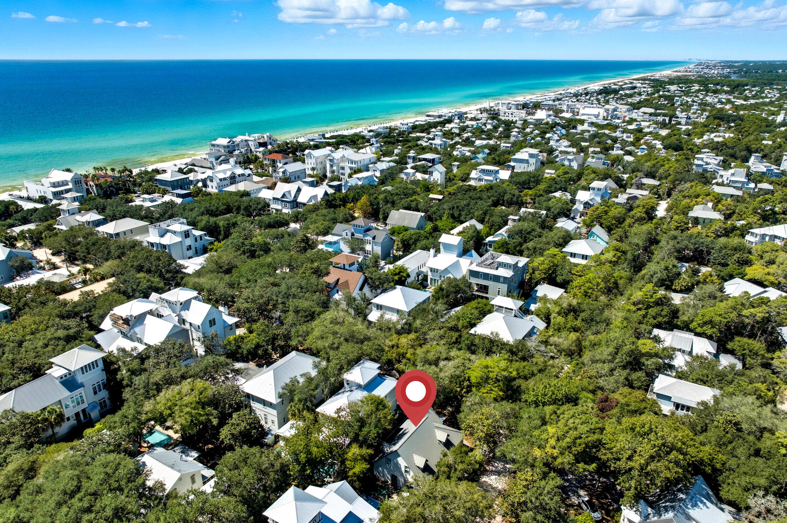 Charming beach cottage just two blocks from Seaside and two blocks north of the beach in Old Seagrove, it offers the perfect blend of privacy and convenience. Enjoy outdoor living at its best with a private heated pool and a wood-burning fire pit, perfect for relaxing evenings.Inside, the home features three bedrooms on the first floor, an open dining area, and a spacious gourmet kitchen overlooking the pool--ideal for entertaining. The inviting great room provides a cozy gathering space for family and friends at the end of the day. The second floor boasts a luxurious master suite with a king-size bed, a second bedroom with built-in twin beds.Beautifully decorated and sold fully furnished, this home sits on a spacious lot with no HOA fees. Its prime location, excellent amenities, make it a must-see coastal retreat!