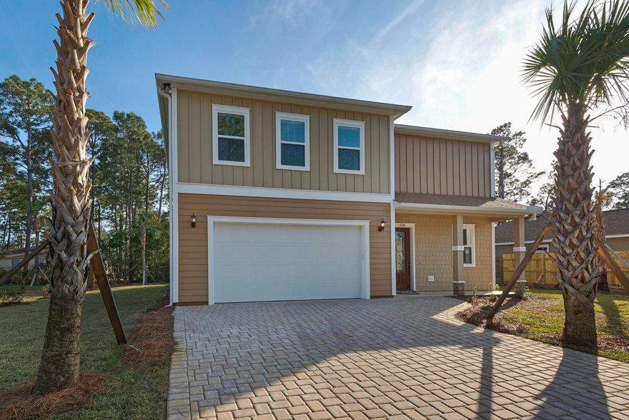 Best Price per sq/ft on new construction in Santa Rosa Beach! Super convenient location within a very short distance to shopping, beach access, boat launches and more. An open floor plan concept on the main level perfectly stages your living, dining and kitchen area for entertaining. The kitchen showcases ample cabinet space, granite counters, stainless steel appliances, and a pantry. Upstairs you'll find 3 spacious bedrooms, an oversized laundry, and 2 full baths. The master bedroom closet, measuring at 14'X 7'8'', is ready to take on any clothing connoisseur. Master bath with jacuzzi style tub and large shower top off the in-suite feel. Other upgrades include custom blinds, ample storage, led under cabinet lighting, zoned HVAC systems, and exterior guttering. Very convenient location