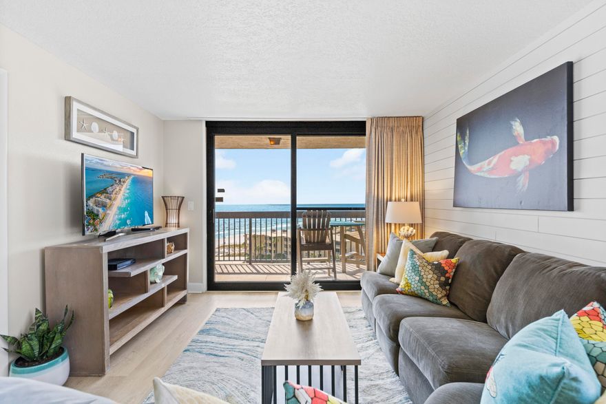 Seller has paid the majority of the special assessments, and willing to cover most and possibly all, of the remaining special assessments with an acceptable offer. Your dream beachfront condo with the most spectacular sunset-facing views! This 10th floor, Sundestin condo unit 1018, offers the perfect blend of seaside inspiration, comfort, style, and breathtaking VIEWs of the pristine beaches and emerald waters of the Gulf of Mexico. Nestled right along the coastline, in the heart of Destin, this beautifully appointed and renovated, 2-bedroom, 2-bathroom unit conveys turn-key, FULLY furnished and decorated. This condo is an ideal getaway for families, couples, or savvy investors seeking a lucrative rental opportunity.As you step inside, you'll be greeted by the spectacular VIEWs from the front door of the open-concept living space.  The floor to ceiling windows & doors invites in abundant natural light reflecting off of the gorgeous Gulf of Mexico. New windows and sliding glass doors, to include a bay window in the living room, will replace the existing windows with the complex renovations. An alluring light fixture is a centerpiece over the dining table, with coastal inspired decor. Luxury vinyl flooring flows seamlessly throughout the open concept floorplan where the living and dining spaces are open into a modern kitchen. New subway tile backsplash accents the countertops, ample cabinetry offers plenty of storage, and significant counter space makes it perfect for entertaining or enjoying a quiet meal with loved ones.

The master suite is a true sanctuary, boasting stunning Gulf views, a private balcony access, and an en-suite bathroom complete with a vanity, soaking tub and shower. The second bedroom is equally inviting, with 2, full-over-twin sized beds, and en suite bathroom, providing comfort and privacy for guests or family members.

Step outside onto your private balcony, where you can sip your morning coffee while watching the skies change over sunrise or unwind with a glass of wine as the sun sets over the horizon. The weekly Harborwalk fireworks show and the city of Destin can be seen from the condo as well. With direct access to Destin's pristine sandy beaches, and beach umbrella service, you'll have endless opportunities for sunbathing, swimming, and beachcombing right at your doorstep.

Sundestin International Condo offers a range of amenities, including 2 sparkling pools, splash pad for the littles, hot tub, sauna, and a fitness center. Down by the pool is a beachside bar during peak season, and in the lobby, a convenience store -" The Sea Store" -for all your beach needs, snacks, and souvenirs. An onsite beachside bar and grill - are at your convenience. Sundestin is within easy access to local dining, shopping, and vibrant entertainment options: within a mile of The Track and Big Kahunas and within 3 miles of Harborwalk Village and all the events, fishing and boat charters, shops, restaurants, and nightlife @ Destin Harbor. Whether you're looking for a personal retreat or a lucrative investment property, this beachfront gem is a must-see!

Don't miss your chance to own a piece of paradise in Destin, FL. Schedule your private showing today and experience the coastal lifestyle you've always dreamed of!

ALL utilities are covered in your association dues to include: power, water/sewer, cable, internet, telephone, maintenance & ground keeping of common areas & amenities.

  *Buyer to verify all condo/property information, and or dimensions provided herein and deemed important to Buyer, prior to submitting an offer.*  Seller has paid the majority of the special assessments and willing cover majority of remaining special assessments with an acceptable offer. Property to convey fully-furnished and decorated, excluding some staging pieces, and the Pelican painting on the left wall upon entering unit. Water heater manufactured July/2021 & HVAC 2017.