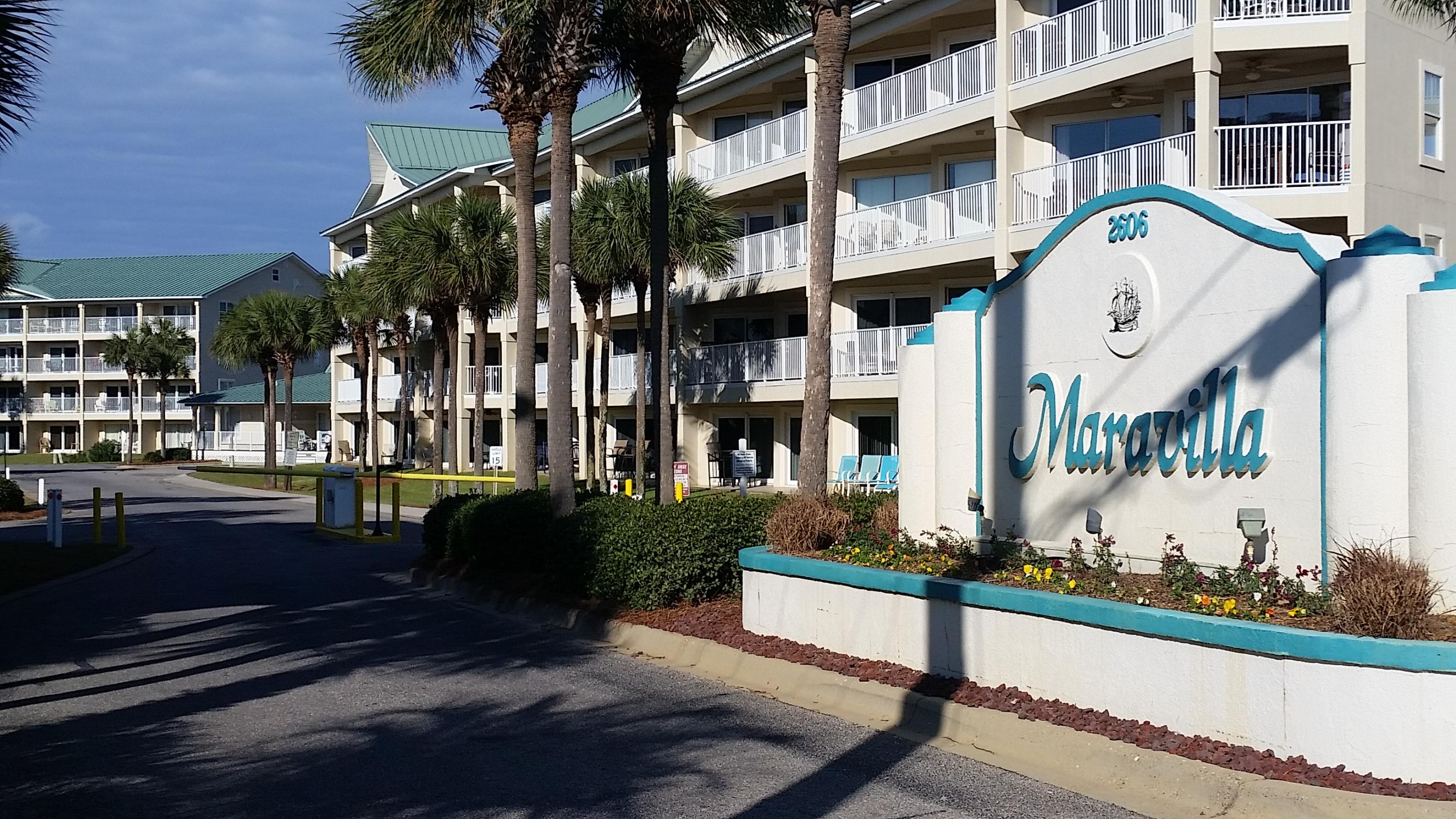 PRICED TO SELL !! Top Floor Unit In Building 4 of Maravilla. Condo Has Room For Your Family & Friends. Large Balcony To Enjoy The Gulf Breezes With Some View Of The Gulf Waters. Maravilla Is A 33 Acre Development With 500 Ft Of Private Beach & Great Amenities. 2 Swimming Pools (1 w/ View Of Gulf) & 2nd Larger Pool Next To Community Center w/ Work Out Room. There Are Tennis Courts, Basket Ball Court, Lots Of Green Spaces To Walk, & That Beautiful White Sand Beach! Maravilla Is Security Gated With Entrances On Scenic Gulf Dr On The Gulf Side & Hwy 98 On The North Side. This Unit Would Make A Good Vacation Rental, Second Home, or Primary Home. This Condo Comes Furnished w/ All Appliances To Stay. Come Take A Look Now. Call Today, Before It Is Too Late!!