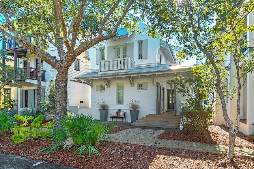 One of a kind newly renovated home with carriage house available in Rosemary Beach! This LEED Platinum certified house was built with environmentally sustainable and energy efficient materials. The renovations done to this house have only enhanced this homes charm and character. This home boasts four updated baths , tongue and grove bead board ceilings and shiplap walls all done in a pleasing neutral palette. Concrete floors on main level with bamboo floors on second floor. Sonos sound systems throughout home. First floor living includes large master suite, open concept kitchen, bar seating for four with Bosch stainless steel appliances. Kitchen flows into one of two entertaining areas. Large dining area boasts comfortable seating for eight which sides with separate lounge area