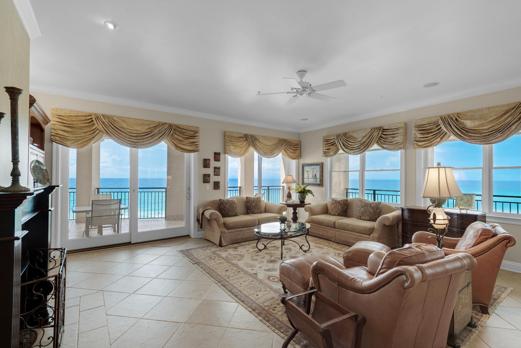 Welcome to Bella Vita C203 in Blue Mountain Beach on 30A with sweeping views from almost every room. This immaculate and gently enjoyed 3,185 sq. ft. gulf front 4 bedroom 4 bath condominium home competes with a single-family gulf front residence touting over 60 feet of direct gulf frontage wrapped with 972 square feet of balcony--offering endless views from Panama City Beach to Destin. Rising above the beautiful white sandy beaches this second floor beach front residence is being offered fully furnished and lives like a luxurious one level beach house with the convenience of luxury condominium living.  Three true gulf front master suites feature dual vanity sinks, separate shower, jetted tubs, water closet, and walk in closets.