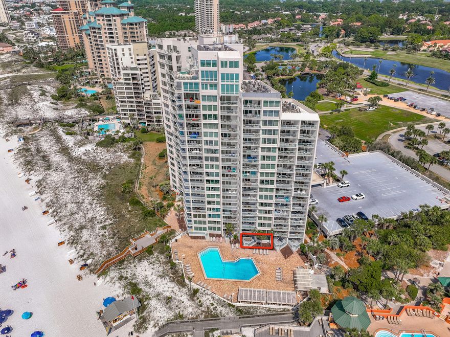 Enjoy easy WALKOUT ACCESS to the pool and beach from the ground floor balcony of 4209 Beachside Two at Sandestin Golf & Beach Resort. Discover the perfect blend of coastal living & resort-style luxury. In 2022 alone, it generated an impressive $62,000 in rental revenue. Beachside Two has undergone a stunning makeover of its lobby, featuring a chic coastal modern design. A NEW salt water pool with hot tub, sun deck and paver surround will start mid-August with anticipated completion Spring 2025. Sandestin Golf & Beach Resort, spanning over 2,000 acres, offers an abundance of resort amenities including pristine beaches, 4 championship golf courses, tennis & pickleball courts, spas, diverse dining, entertainment, scenic nature trails, biking & walking paths.