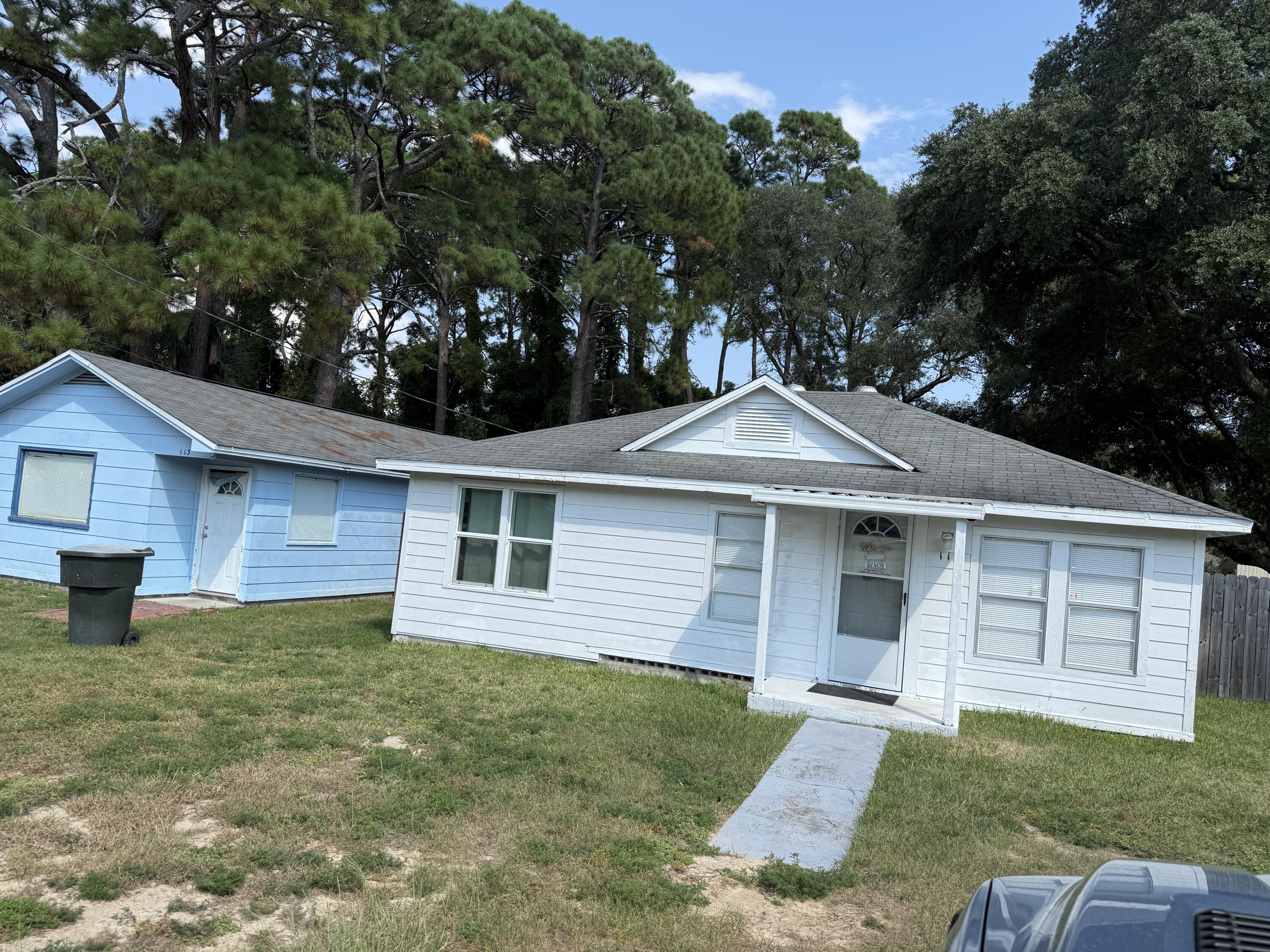 Investor's dream! Two properties on one lot in the heart of Fort Walton Beach offering dual income streams. 115 Chicago Ave is a 3BR/2BA home with 1,378 sq ft, built in 1951, and currently operates as a high-performing Airbnb that can be sold fully furnished and turn-key. 113 Chicago Ave is a 1BR/1BA home with 672 sq ft, built in 1978, and serves as a long-term rental generating $800/month on a flexible month-to-month lease. Live in one, rent the other, or maximize returns with both! 2020 & 2022 HVACs and 2021 water heaters. Located just minutes from shopping, dining, downtown Fort Walton Beach, and the sugar-white beaches of the Emerald Coast, this property provides instant cash flow and long-term potential.