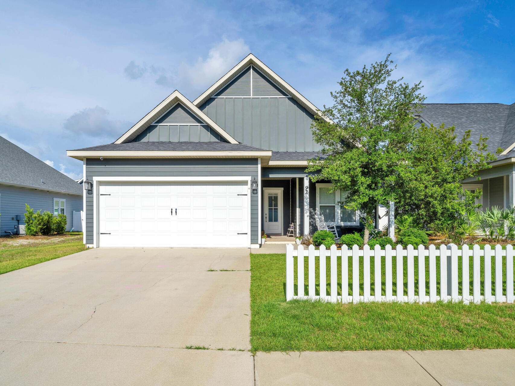 Discover your perfect haven with this captivating one-level cottage in Paradise Cove! The inviting front porch and beautiful landscaping create a warm welcome. The open floor plan features a stunning shiplap fireplace and abundant natural light, creating a perfect space for relaxation and entertainment. The modern kitchen boasts granite countertops, shaker-style cabinetry, and a stylish white subway tile backsplash. Hardwood flooring throughout the main living areas adds a touch of elegance and cohesion to the design. The private master bedroom offers a serene retreat, complete with a spacious walk-in closet and a luxurious en-suite bath featuring a soaking tub, walk-in shower, and separate patio access. Enjoy the beauty of nature from the comfort of your screened-in patio. Paradise Cove offers a range of amenities, including sidewalk-lined streets, a community pool, and dog park, all located within the highly desirable Point Washington area, just minutes away from Dune Lakes Elementary and Emerald Coast Middle School. Seller is offering an Assumable Mortgage.