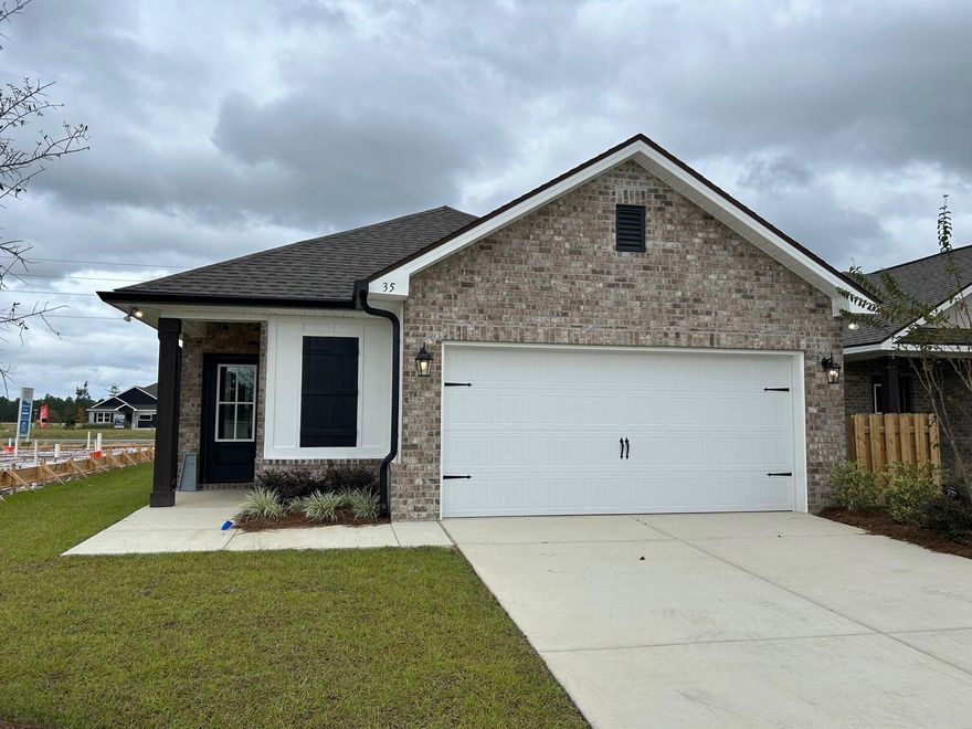 Awesome builder rate plus FREE front gutters. Restrictions apply.The ECKERT II G in Natureview community offers a 4 bedroom, 2 bathroom open design. Upgrades added (list attached). Special Features: double vanity, large walk-in shower, and walk-in closet in master bath, kitchen island, pantry, covered porches, undermount sinks, custom kitchen backsplash, LED lighting, crown molding, ceiling fans in living and master, framed mirrors in all baths, smart connect WIFI thermostat, smoke and carbon monoxide detectors, landscaping, architectural 30-year shingles, flood lights, and more!Energy Efficient Features: water heater, electric kitchen appliance package, vinyl low E windows, and more! Energy Star Partner.