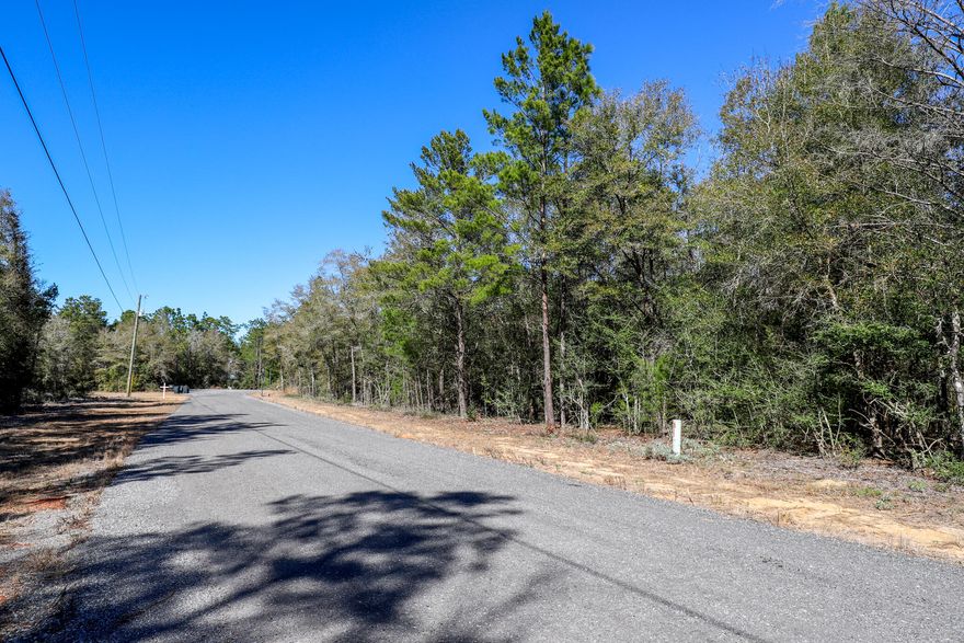 GREAT LOCATION with no HOA fees! Build your getaway home or place a mobile home. Vacant wooded lot 1.32 acres in size with easy access to main highways.  0.6 miles from HWY 90, and less than 7 (seven) miles from hardware and grocery stores, downtown, and schools. Nature lovers, this property is near many great outdoor activities like fishing, golfing, national parks, and the beautiful beaches of the Emerald Coast! (Close by popular cities: Niceville, Crestview, Destin Florida, 30A / Seaside, and Panama City Beach)  Paved Road - County maintained with no through traffic. There are no utilities in place. Power: Available in the area. Water: Would be by public water. Sewer: Would be by Septic. Claim your piece of Florida land! Zoning: Rural Village (Residential Density Allowed: The maximum allowable residential density is two (2) units per one (1) acre. (According to Walton County Land Development Code Chapter 2))

Gps location:

https://goo.gl/maps/BETfEojy9RSSb55g7