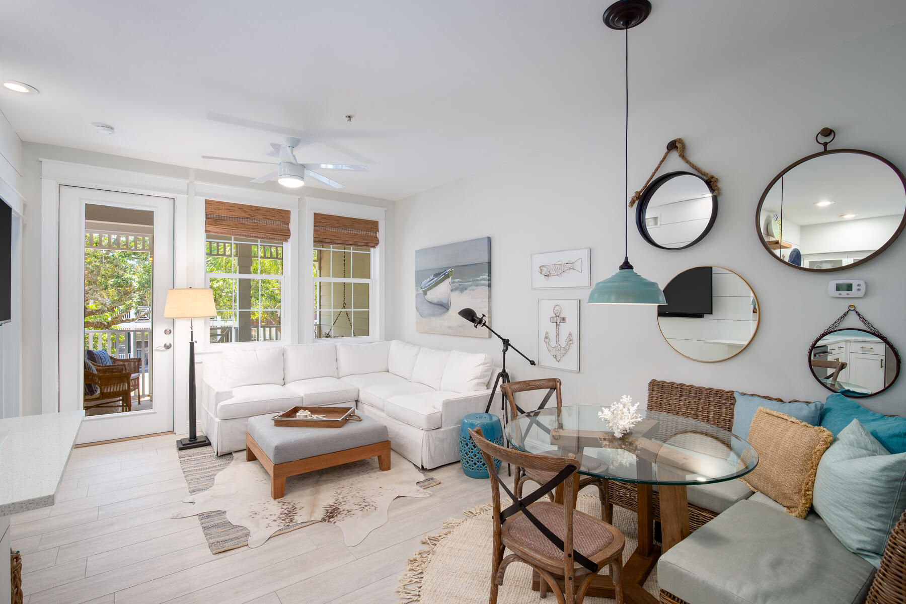 Welcome to The Village at Blue Mountain Beach perfectly positioned along the infamous scenic 30A and within close proximity to sugar white sand and clear turquoise water. This beautifully renovated, upscale furnished, well-designed home has been lightly occupied, shows like new and move-in ready! Dressed and ready for its new owner with 3 bedrooms, 2 full baths, generous closet space throughout and a classic, covered porch with an inviting lounge space. Enjoy the sense of community with world class restaurants, shopping and local amenities only steps away. This is a gated community with endless amenities including an oversized pool with lounge deck, fitness center, grilling area and three recreational courts.