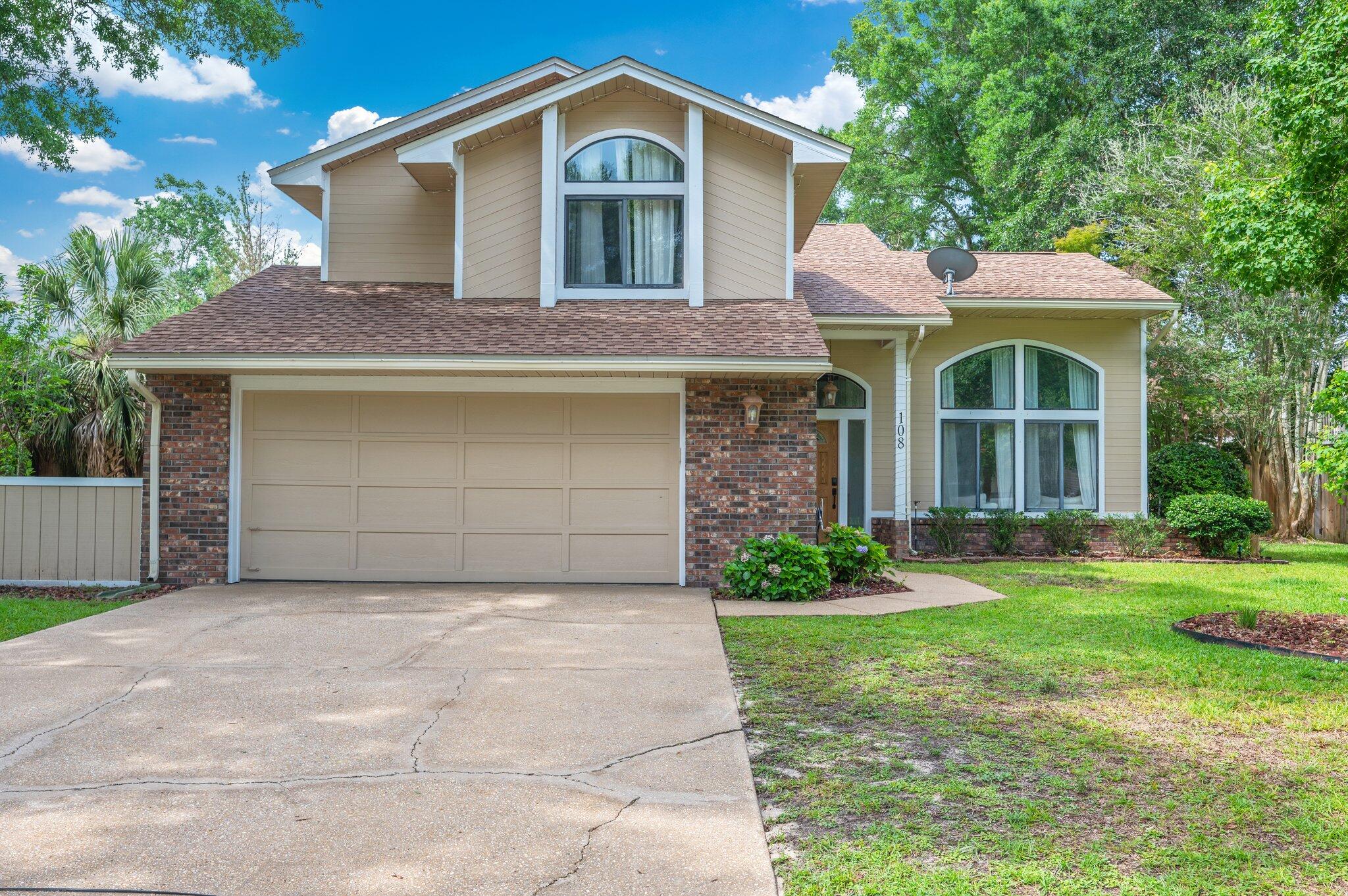 Find this updated POOL HOME perfectly located in the desirable Rockywood neighborhood of Niceville, just 1/4 mile from the Publix shopping center and 1/2 mile from the Rocky Runway Municipal Park. Soaring cathedral ceilings welcome you into the light-filled living and formal dining space that then flows seamlessly into the fully renovated kitchen with custom cabinetry, farmhouse sink, all new stainless steel appliances, and gorgeous quartz counters. Off of the kitchen, discover a cozy family room with painted brick fireplace and custom, built-in shelving perfect for quiet gatherings. Fall in love with the additional, flexible space provided by the heated and cooled sun room (NOT INCLUDED in the listed square footage) bathed in natural light. Continue through the sun room to the covered, screen-enclosed patio and then to the POOL deck surrounded by lush, mature landscaping and plenty of open grassy area for play and entertainment! Back inside, a convenient half bathroom and laundry/utility room round out the main floor. Upstairs, discover three spacious bedrooms and two full baths. The primary bedroom features cathedral ceilings and an ensuite bath with separate garden tub and shower as well as a generous walk in closet. This home is ready for its new owners to enjoy a carefree summer poolside! Recent updates include full interior paint (2024), new flooring (2024), renovated stairs (2024), added pantry in kitchen (2023), HVAC (2022), Water Heater (2021), full exterior paint (2022), kitchen remodel/renovation (2020), Roof (2015).
Zoned for highly rated Plew Elementary, Ruckel Middle, and Niceville High Schools. Enjoy easy commutes to Eglin, Hurlburt, Duke, 7th Group, EOD Range.